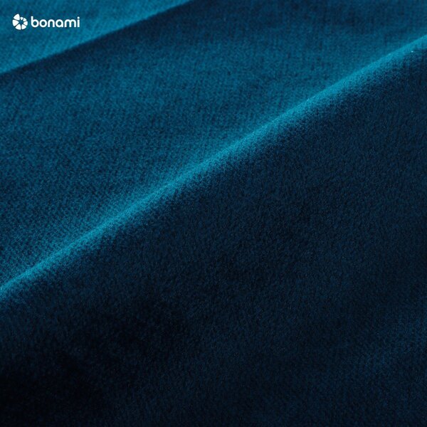 Divano letto angolare in velluto blu navy, angolo destro Lofty Lilly - Miuform