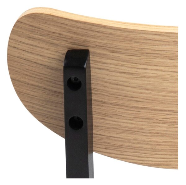 Sedia da pranzo in rovere decorato in nero e naturale Roxby - Actona