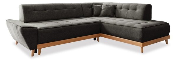 Divano letto angolare grigio scuro L, angolo destro Dazzling Daisy - Miuform