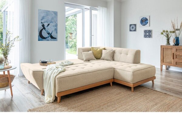 Divano letto angolare beige (angolo destro) Dazzling Daisy - Miuform