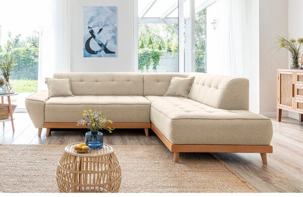 Divano letto angolare beige (angolo destro) Dazzling Daisy - Miuform