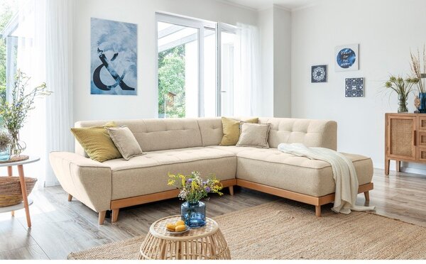 Divano letto angolare beige (angolo destro) Dazzling Daisy - Miuform