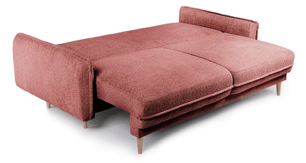 Divano letto rosso in tessuto bouclé 215 cm Patti - Bonami Selection