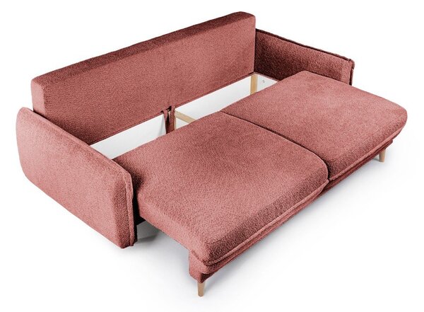 Divano letto rosso in tessuto bouclé 215 cm Patti - Bonami Selection