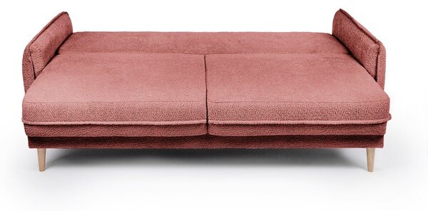 Divano letto rosso in tessuto bouclé 215 cm Patti - Bonami Selection