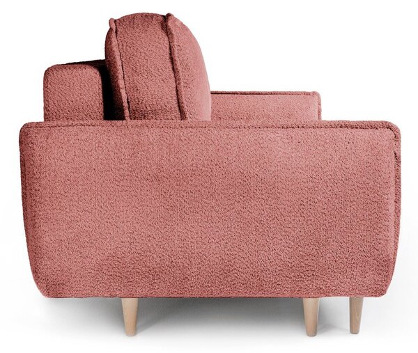 Divano letto rosso in tessuto bouclé 215 cm Patti - Bonami Selection