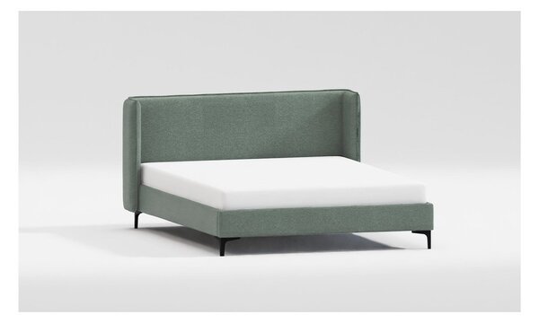 Letto matrimoniale imbottito verde con griglia 180x200 cm Basti - Ropez