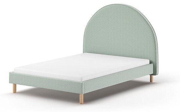 Letto singolo imbottito verde con griglia 140x200 cm MOON - Vipack