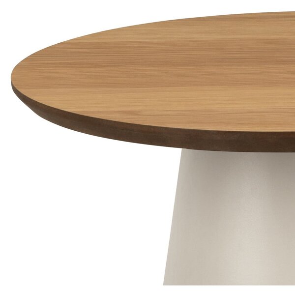 Tavolino rotondo con piano effetto rovere color crema e naturale ø 45 cm Soli - Actona