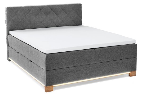 Letto boxspring grigio con contenitore 180x200 cm Messina - Meise Möbel