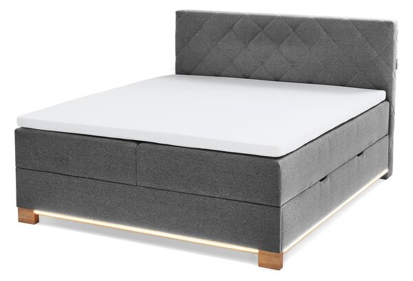 Letto boxspring grigio con contenitore 180x200 cm Messina - Meise Möbel