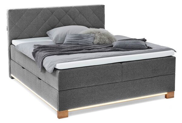 Letto boxspring grigio con contenitore 180x200 cm Messina - Meise Möbel