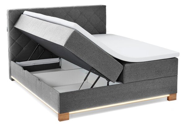 Letto boxspring grigio con contenitore 180x200 cm Messina - Meise Möbel