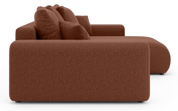 Divano angolare color mattone allungabile/con contenitore (con composizione variabile) Luma – Ropez
