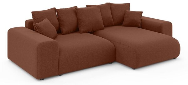 Divano angolare color mattone allungabile/con contenitore (con composizione variabile) Luma – Ropez
