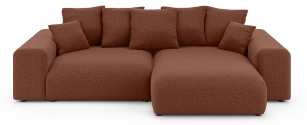Divano angolare color mattone allungabile/con contenitore (con composizione variabile) Luma – Ropez