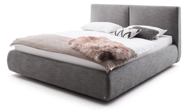 Letto matrimoniale imbottito grigio scuro con contenitore con rete inclusa 180x200 cm Atesio – Meise Möbel