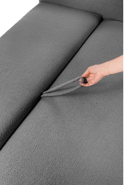 Divano grigio allungabile con rivestimento in bouclé 247 cm Quinoa – Bonami Selection