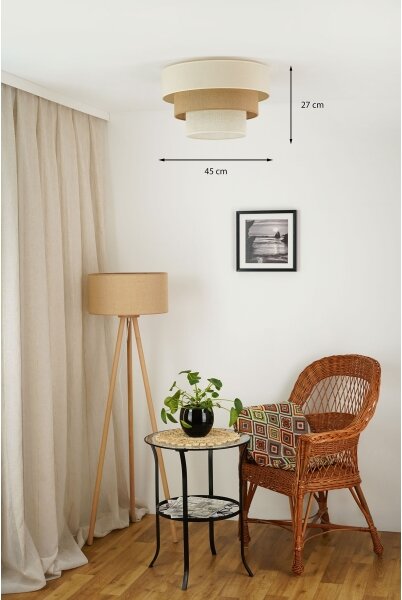 Brilagi-Plafoniera DENVER LUNETA 1xE27/15W/230V diametro 45 beige/marrone/color crema