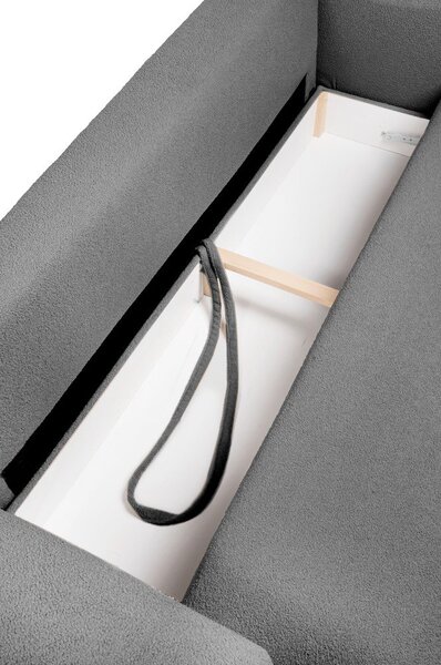 Divano grigio allungabile con rivestimento in bouclé 247 cm Quinoa – Bonami Selection