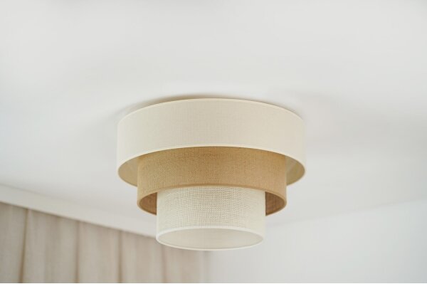 Brilagi-Plafoniera DENVER LUNETA 1xE27/15W/230V diametro 45 beige/marrone/color crema