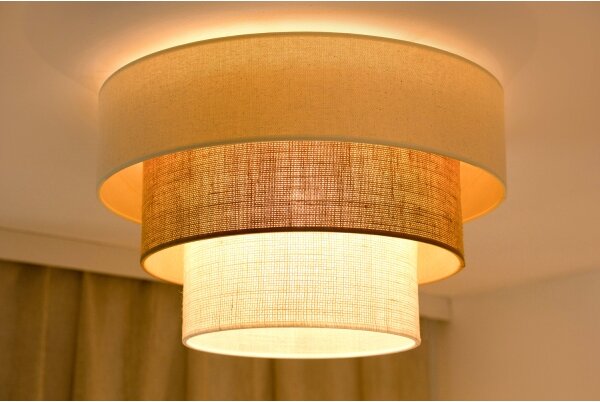 Brilagi-Plafoniera DENVER LUNETA 1xE27/15W/230V diametro 45 beige/marrone/color crema