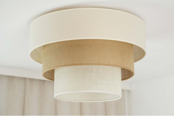 Brilagi-Plafoniera DENVER LUNETA 1xE27/15W/230V diametro 45 beige/marrone/color crema