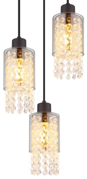 Globo 15799-3H - Lampadario a sospensione con filo BACKEY 3xE27/40W/230V diametro 25 cm nero