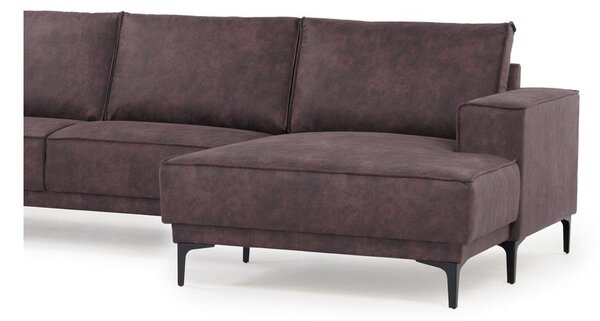 Divano angolare in similpelle marrone scuro (angolo destro) Copenhagen - Scandic