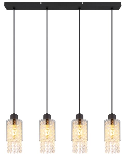 Globo 15799-4H - Lampadario a sospensione con filo BACKEY 4xE27/40W/230V nero