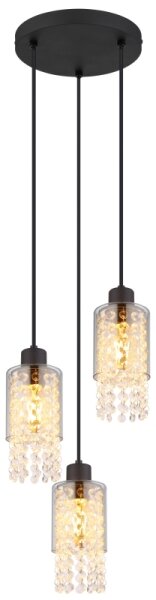 Globo 15799-3H - Lampadario a sospensione con filo BACKEY 3xE27/40W/230V diametro 25 cm nero