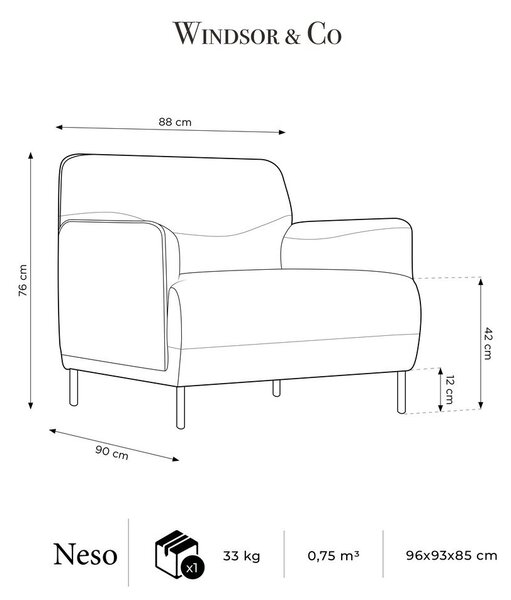 Poltrona rosa Neso - Windsor & Co Sofas