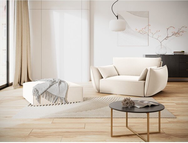 Poltrona beige con rivestimento in velluto Vanda – Mazzini Sofas