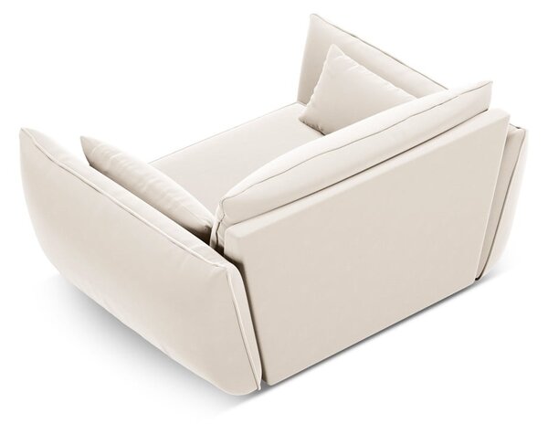 Poltrona beige con rivestimento in velluto Vanda – Mazzini Sofas