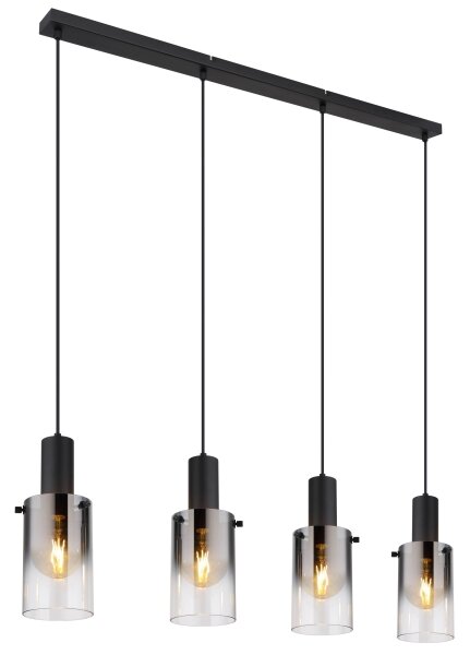 Globo 15907-4H - Lampadario a sospensione con filo FLORENTINA 4xE27/40W/230V nero