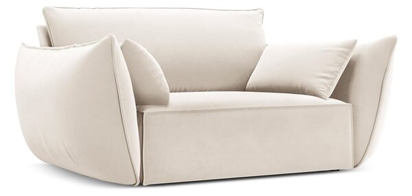 Poltrona beige con rivestimento in velluto Vanda – Mazzini Sofas