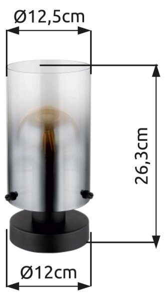 Globo 15907T - Lampada da tavolo FLORENTINA 1xE27/40W/230V diametro 12,5 cm nero