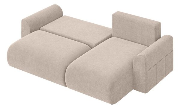 Divano angolare beige allungabile (con composizione variabile) Lorine – Ropez