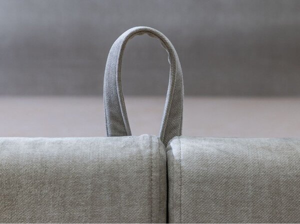 Letto matrimoniale imbottito grigio chiaro con contenitore con griglia 180x200 cm Jade - Bobochic Paris