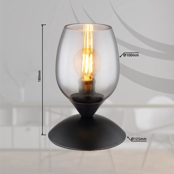 Globo 24007S - Tavolo touch lampada KUWAITA 1xE14/25W/230V nero
