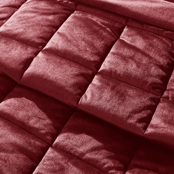 Copriletto burgundy in velluto con rivestimento trapuntato 220x220 cm Kingsley Matt Velvet – Catherine Lansfield