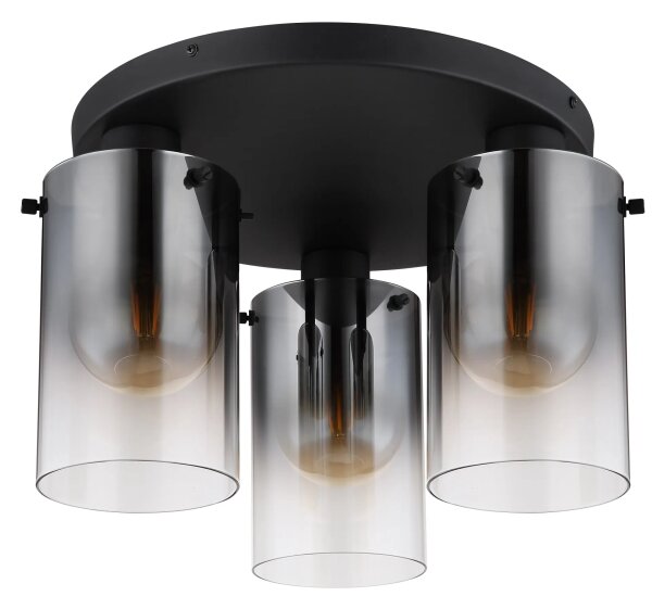 Globo 15907-3D - Lampadario a plafone FLORENTINA 3xE27/40W/230V diametro 40,5 cm nero