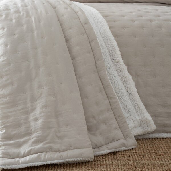 Copriletto trapuntato crema in lana d'agnello 220x230 cm Cosy Nori - Catherine Lansfield