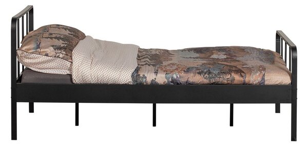 Letto singolo in metallo nero con griglia 120x200 cm Mees - WOOOD