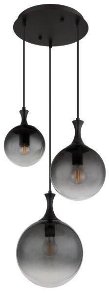 Globo 15885-3H - Lampadario a sospensione con filo DALTON 3xE27/10W/230V diametro 48 cm nero