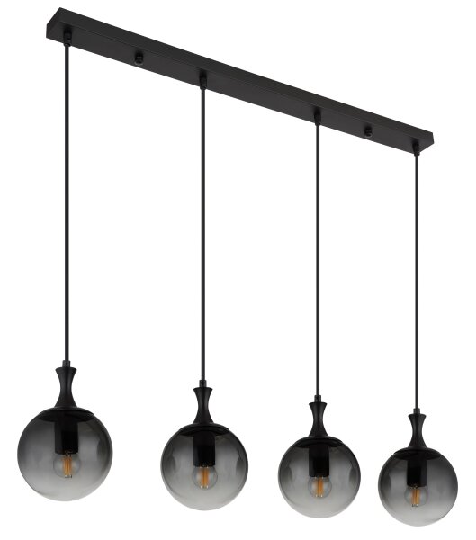 Globo 15885-4H - Lampadario a sospensione con filo DALTON 4xE27/10W/230V nero