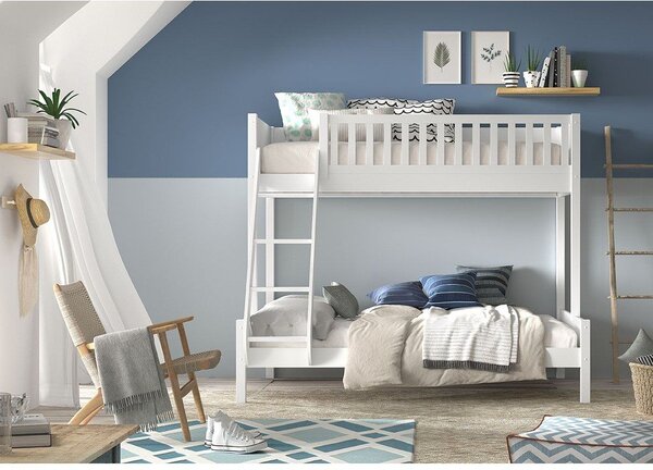 Letto a castello bianco per bambini 140x200/90x200 cm Scott - Vipack