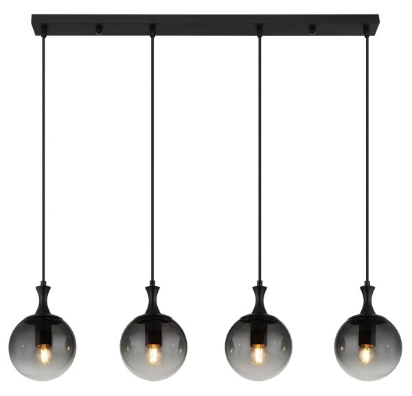 Globo 15885-4H - Lampadario a sospensione con filo DALTON 4xE27/10W/230V nero