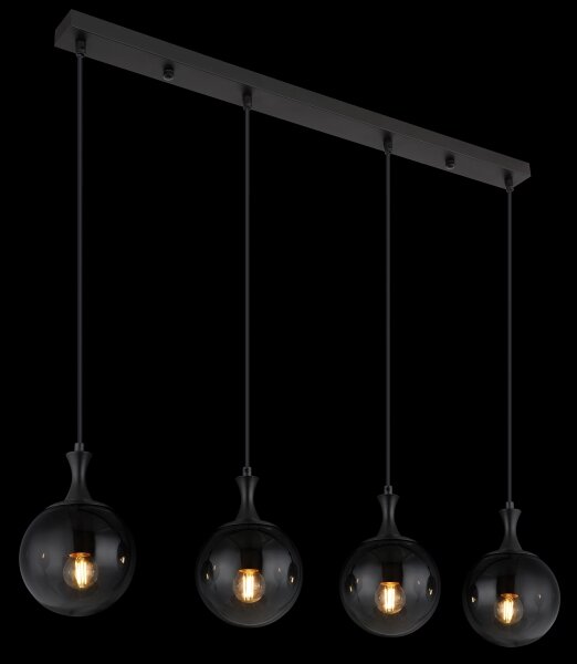 Globo 15885-4H - Lampadario a sospensione con filo DALTON 4xE27/10W/230V nero