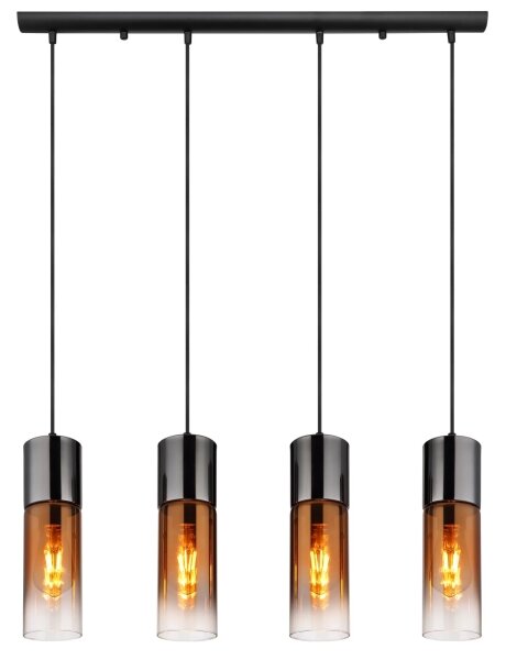Globo 21000-4HG - Lampadario a sospensione con filo ANNIKA 4xE27/25W/230V nero/rame